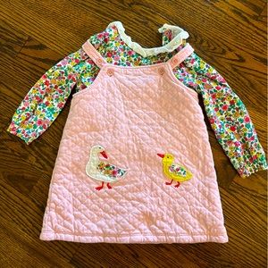 Boden 12-18m Quilted Farm Dress with Matching Shirt